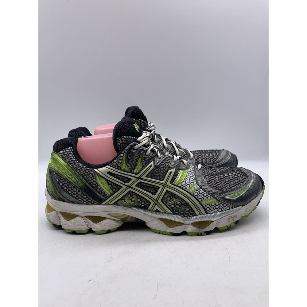 Asics Gel-Nimbus 12 Running Shoes Sneakers Silver Green T045N Mens Size 11